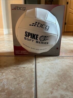 bcg White Spike Soft Series Volleyball with Black Logos